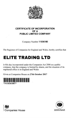 Elite Trading LTD Cert